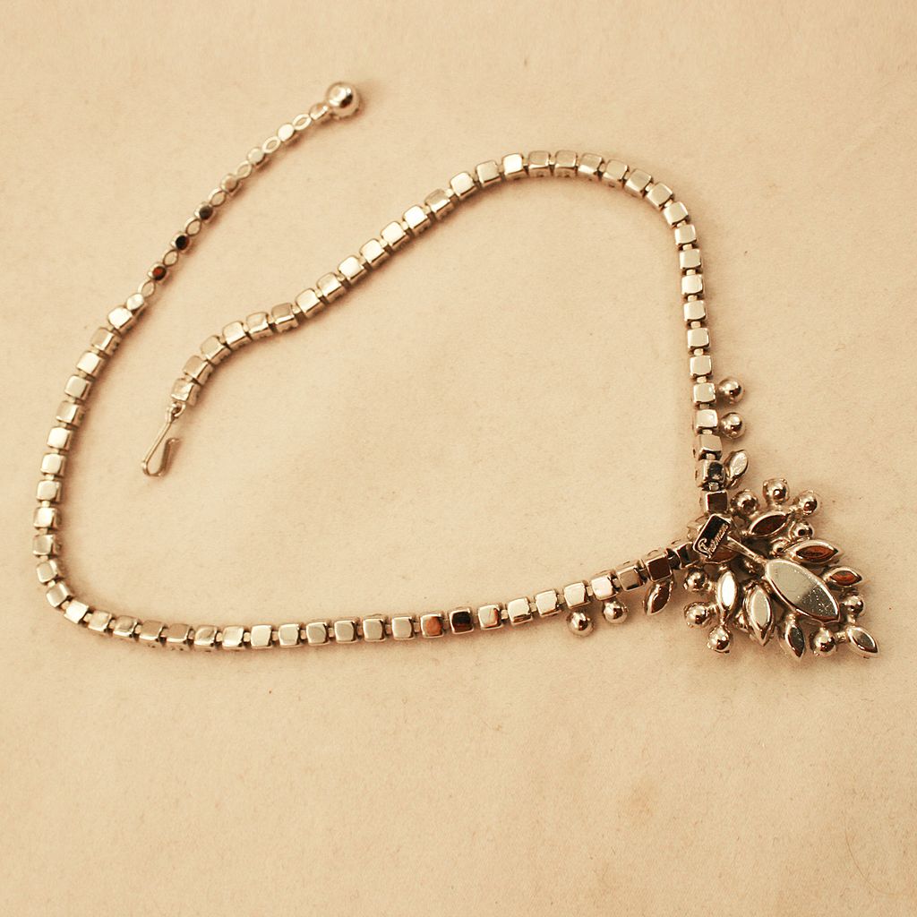 ca 1960s Sherman Signed Rhinestone Glitzy Glam Star Necklace ca 1960s Sherman Signed Rhinestone Glitzy Glam Star Necklace