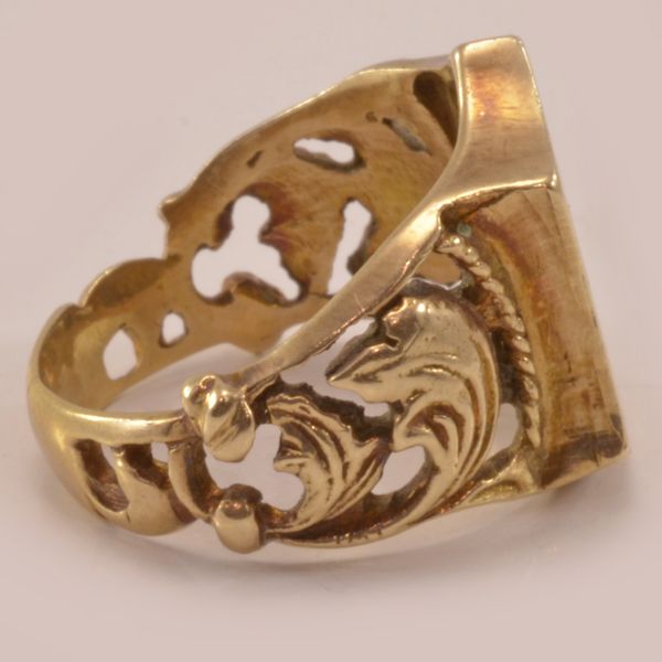 14K Gold Signet Ring, Very Handsome with "TS" Initials 14K Gold Signet Ring, Very Handsome with "TS" Initials