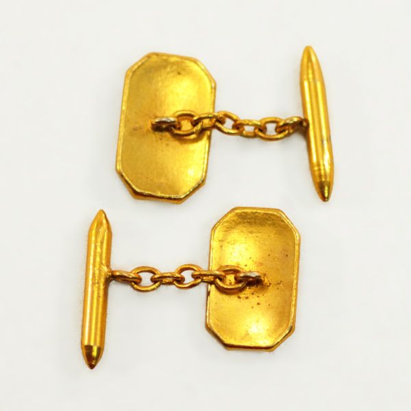 Extremely Elegant Very Old Damascene Bar-and-Chain Cuff Links Extremely Elegant Very Old Damascene Bar-and-Chain Cuff Links