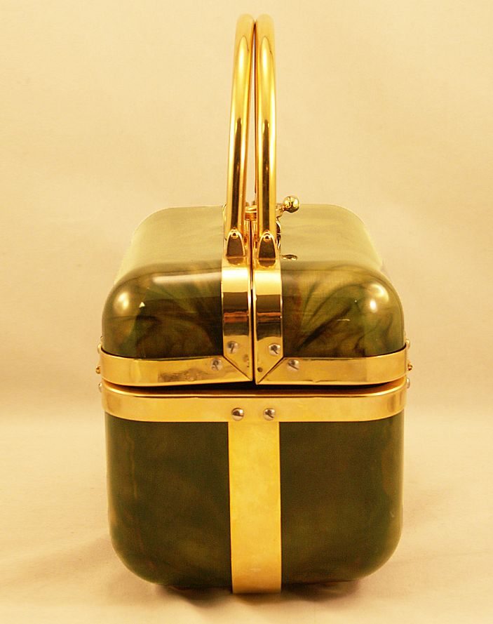 High Style Unique Italian Baulotto Hard-Sided Handbag / Purse High Style Unique Italian Baulotto Hard-Sided Handbag / Purse