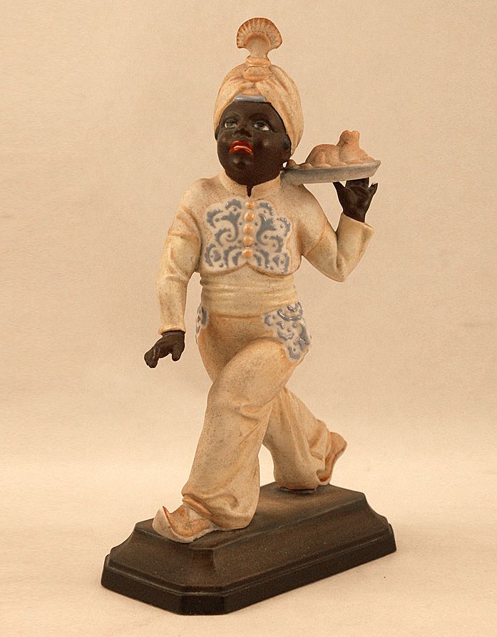 Rare and Highly Collectible Signed Rosenthal Sculpture by Hugo Meisel, Blackamoor Food Server Rare and Highly Collectible Signed Rosenthal Sculpture by Hugo Meisel, Blackamoor Food Server