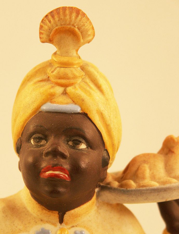 Rare and Highly Collectible Signed Rosenthal Sculpture by Hugo Meisel, Blackamoor Food Server Rare and Highly Collectible Signed Rosenthal Sculpture by Hugo Meisel, Blackamoor Food Server