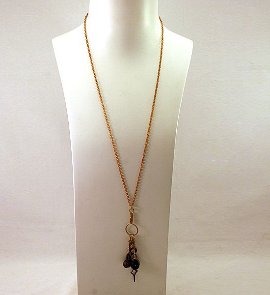 OOAK Davison Antique African Brass Bell & Vintage Clock Hand Necklace OOAK Davison Antique African Brass Bell & Vintage Clock Hand Necklace