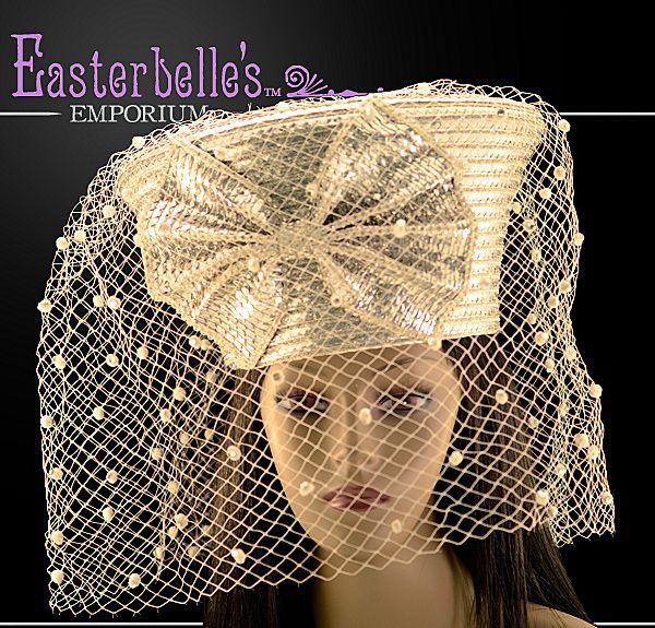 Vintage Rhinestone, Net and Sequin One of A Kind Jack McConnell Hat Vintage Rhinestone, Net and Sequin One of A Kind Jack McConnell Hat