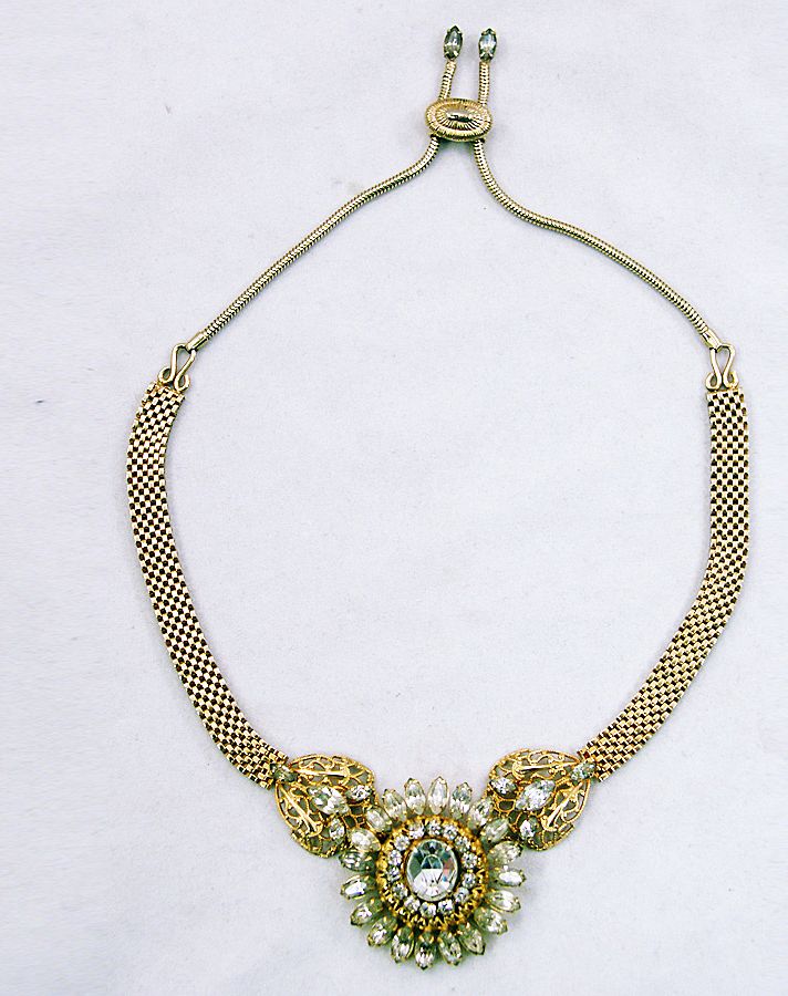 ca 1946 Phyllis Signed 12K Gold Filled Rhinestone Necklace and Bracelet ca 1946 Phyllis Signed 12K Gold Filled Rhinestone Necklace and Bracelet
