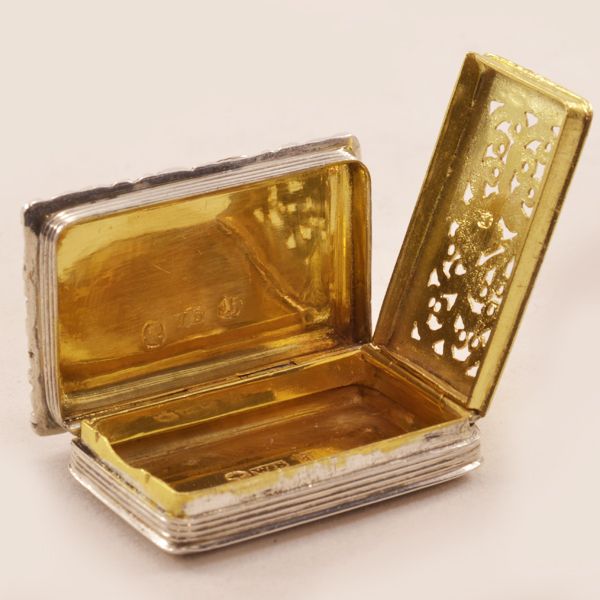 Rare, George IV Hallmarked Antique Sterling Vinaigrette - William Simpson c. 1833 Rare, George IV Hallmarked Antique Sterling Vinaigrette - William Simpson c. 1833