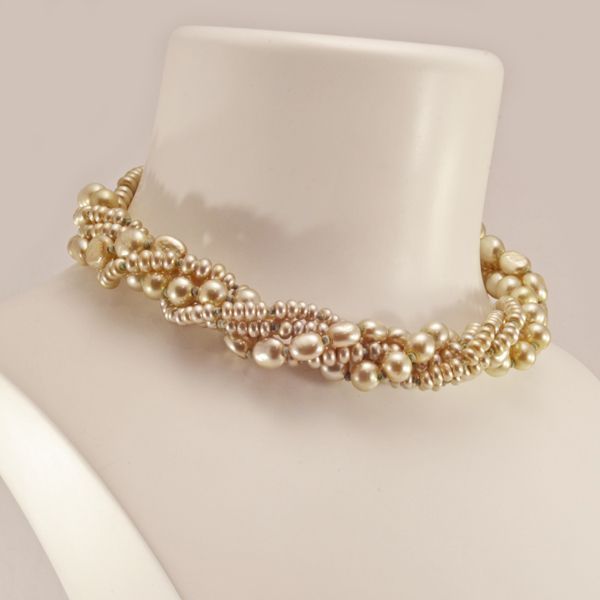 Rare Dove Clasp Miriam Haskell 5-Strand Baroque Pearl Necklace Rare Dove Clasp Miriam Haskell 5-Strand Baroque Pearl Necklace