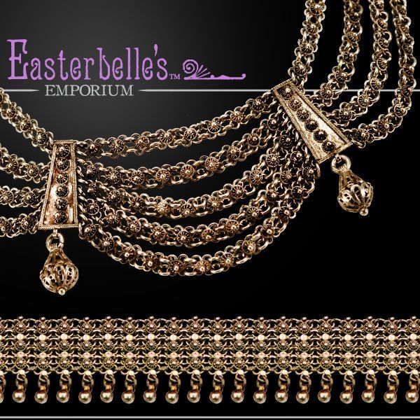 Antique Edwardian Silver Bracelet & Bib Style Necklace Set Antique Edwardian Silver Bracelet & Bib Style Necklace Set