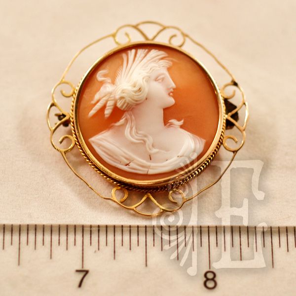 Antique Cameo of Mythological Woman set in 9CT Gold Frame Antique Cameo of Mythological Woman set in 9CT Gold Frame