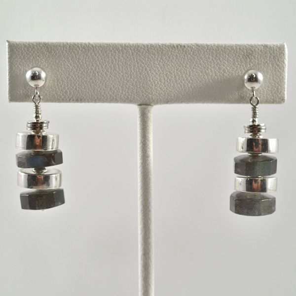 Delicious OOAK Davison Artisan Labradorite and Sterling Silver Earrings Delicious OOAK Davison Artisan Labradorite and Sterling Silver Earrings