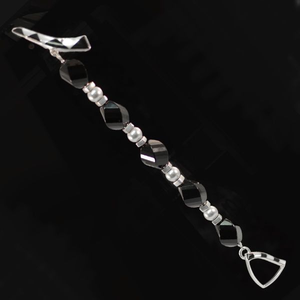 Bold, Dramatic Black Onyx, Freshwater Pearl, and Sterling Silver Artisan Bracelet Bold, Dramatic Black Onyx, Freshwater Pearl, and Sterling Silver Artisan Bracelet