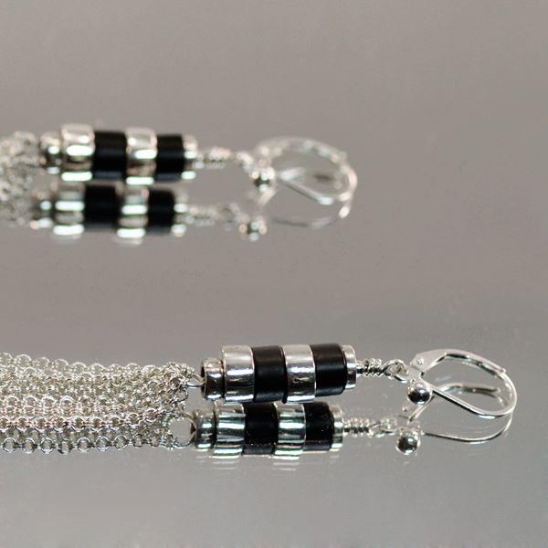 High Drama Sterling Silver and Black Onyx Shoulder Duster Earrings High Drama Sterling Silver and Black Onyx Shoulder Duster Earrings