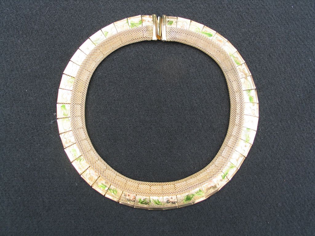 Vintage Hattie Carnegie Mesh Etched Necklace Vintage Hattie Carnegie Mesh Etched Necklace