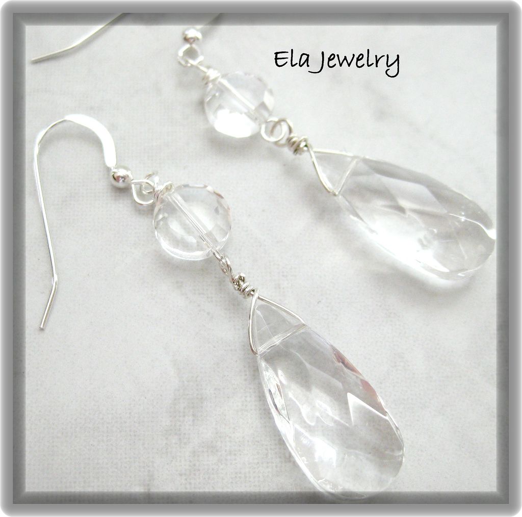 Crystal Delight ~ Crystal Glass Tear Drop Earrings Crystal Delight ~ Crystal Glass Tear Drop Earrings