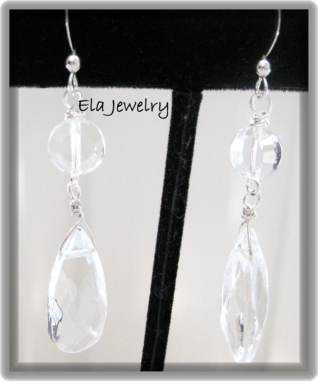 Crystal Delight ~ Crystal Glass Tear Drop Earrings Crystal Delight ~ Crystal Glass Tear Drop Earrings