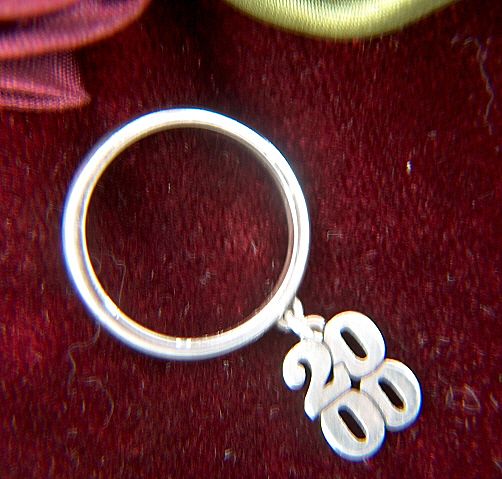 Vintage signed James Avery Sterling Silver 2000 Charm and Ring ~ Size 8 Vintage signed James Avery Sterling Silver 2000 Charm and Ring ~ Size 8