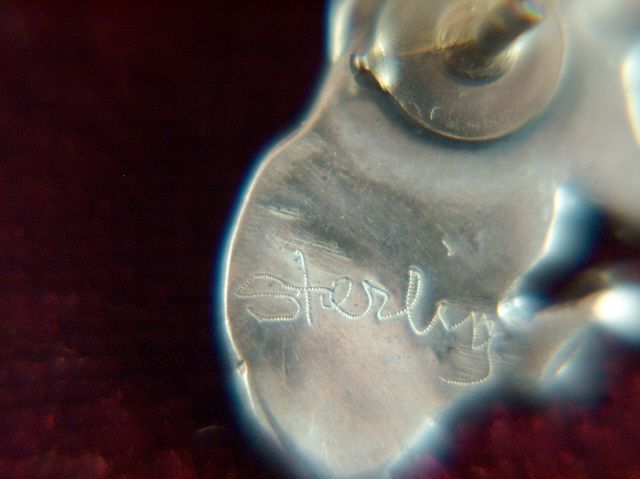 Vintage Sterling Silver Grizzly Bear and Trout Tie Tac - Lapel Pin Vintage Sterling Silver Grizzly Bear and Trout Tie Tac - Lapel Pin