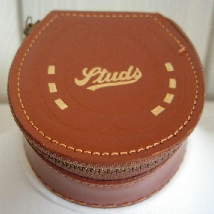 Fine English Real Hide Stud Box c.1960 Fine English Real Hide Stud Box c.1960