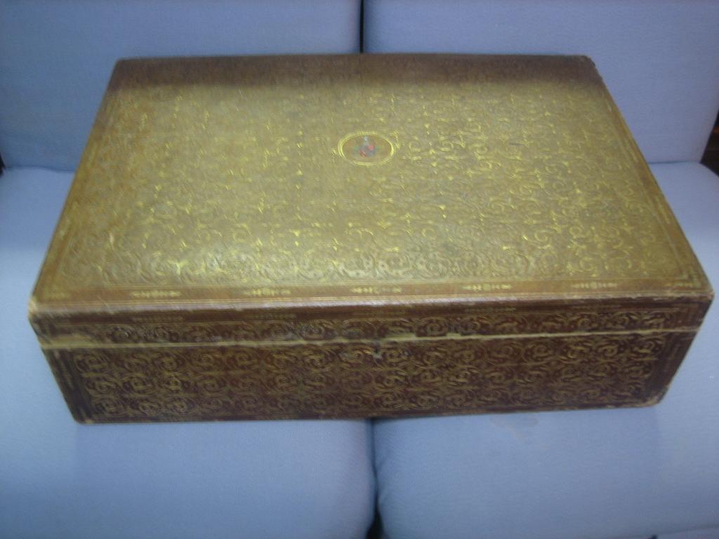 Large Antique Italian Leather Box Large Antique Italian Leather Box