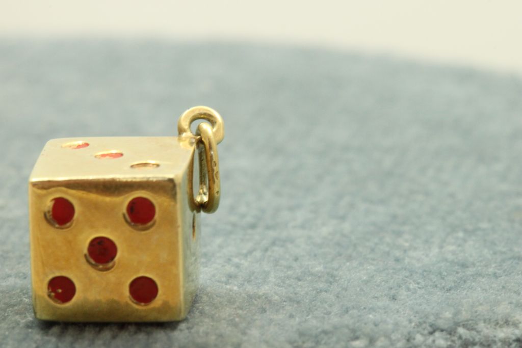 Estate 14K Dice Charm Estate 14K Dice Charm