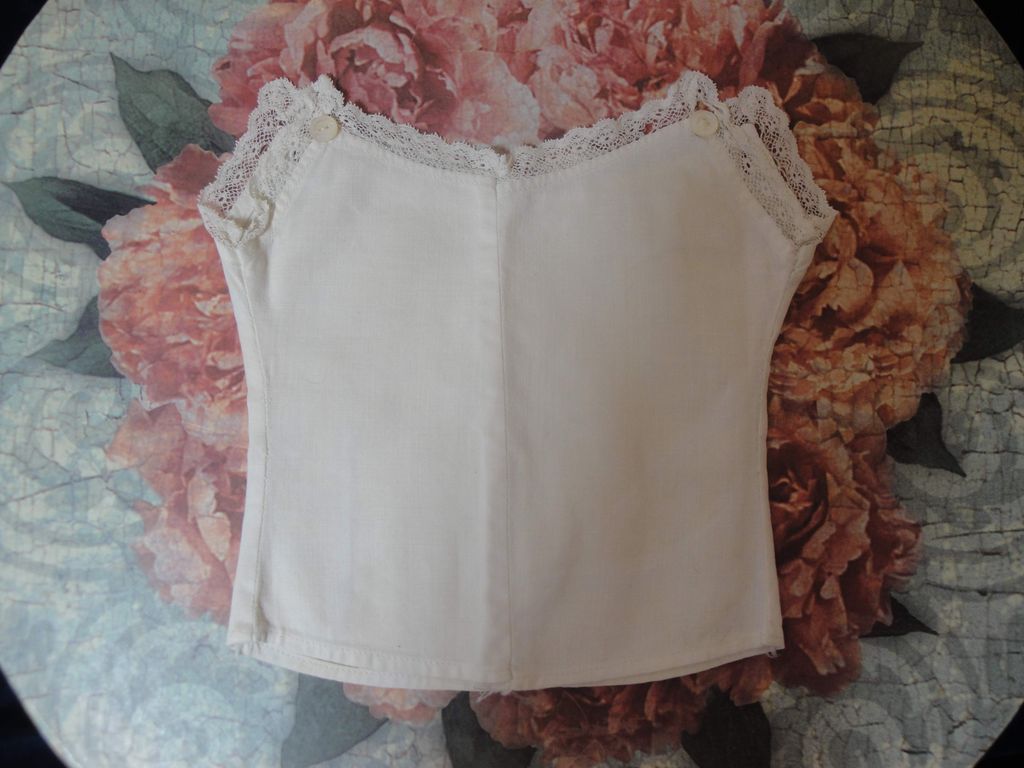White Cotton Antique Doll Chemise-1880's White Cotton Antique Doll Chemise-1880's