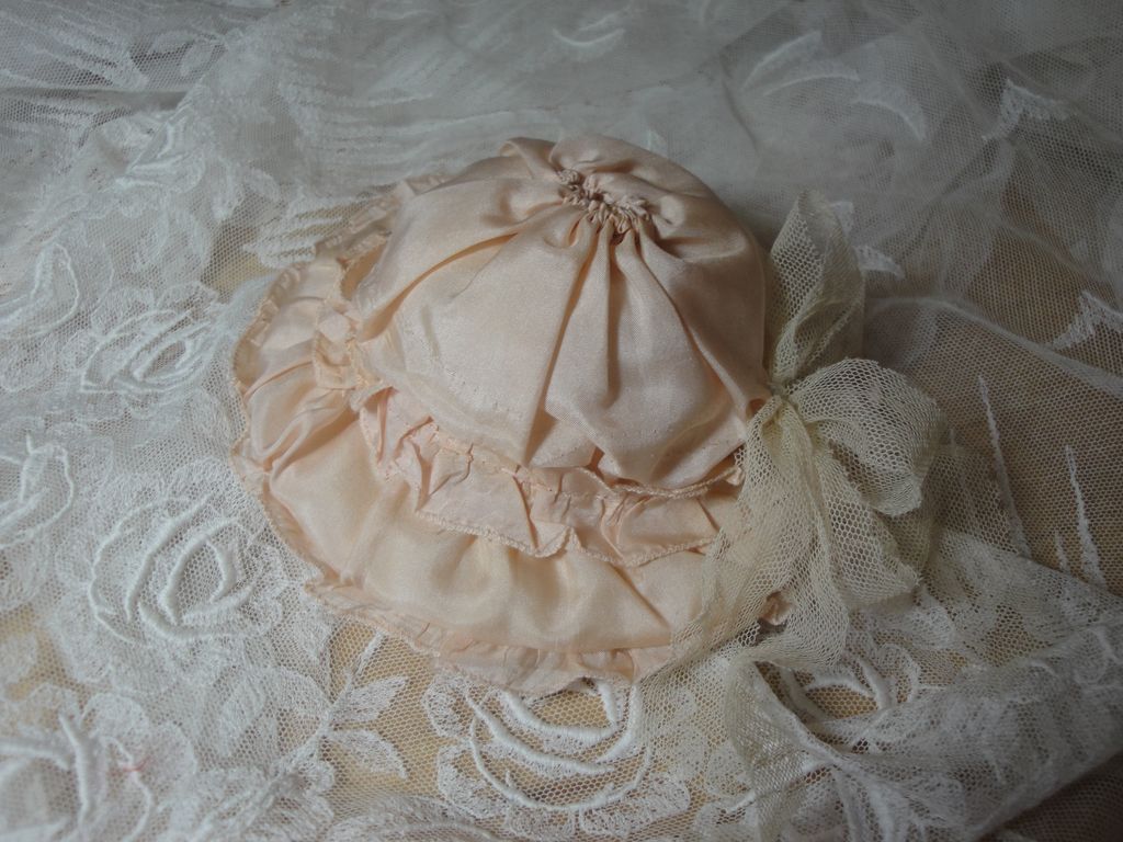Dainty Pink Silk Doll Bonnet Dainty Pink Silk Doll Bonnet