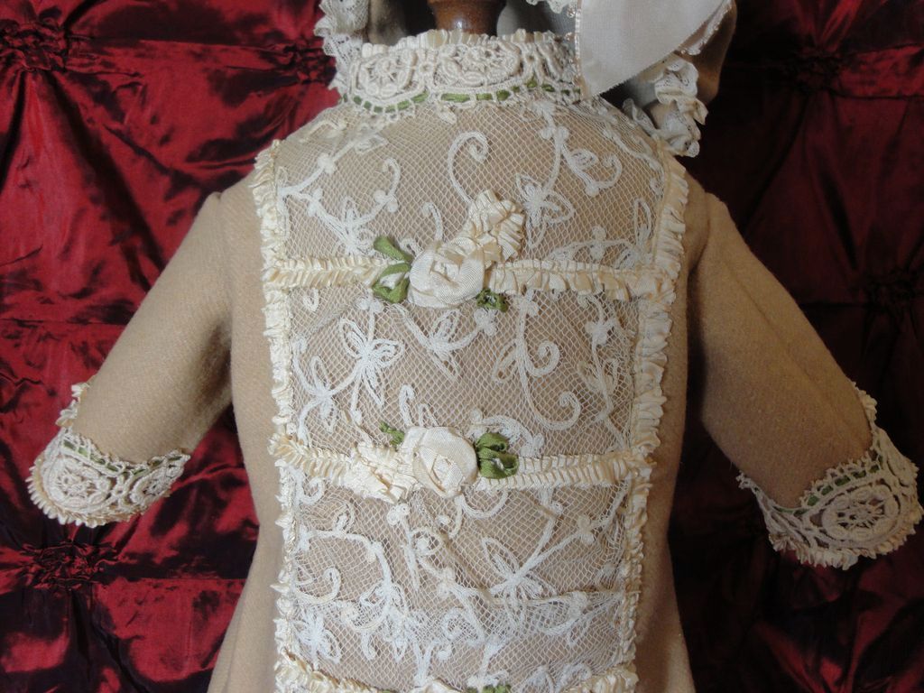 Delicious Wool Doll Dress & Hat-French Lace Delicious Wool Doll Dress & Hat-French Lace
