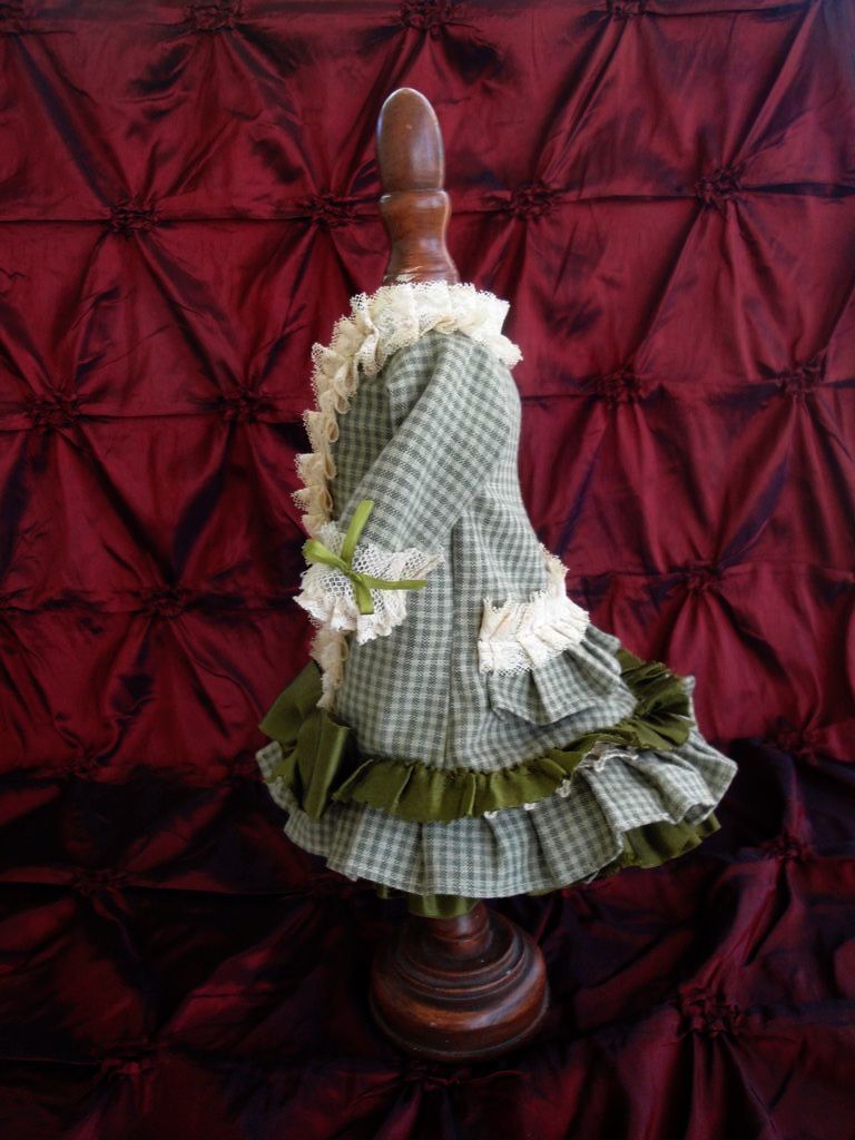 Fabulous Doll Costume-Olive Check Cotton Fabulous Doll Costume-Olive Check Cotton