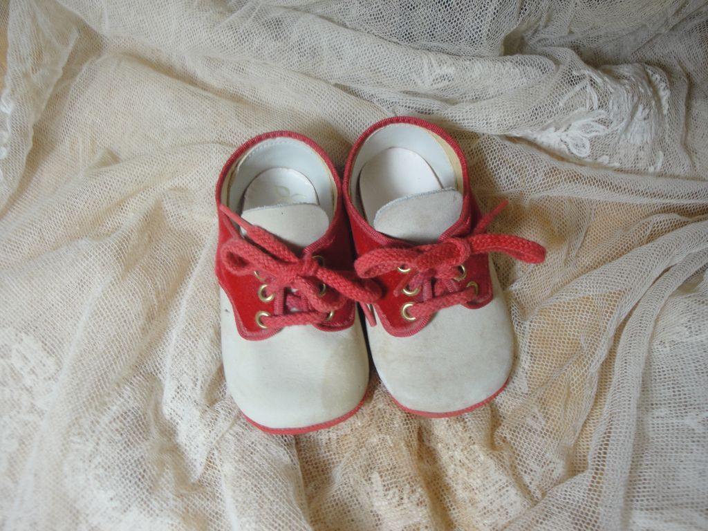 Dearest Vintage Baby Shoes-Red/White Oxfords Dearest Vintage Baby Shoes-Red/White Oxfords