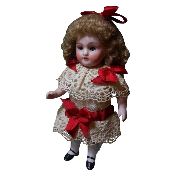 Delightful All Bisque Kestner in Christmas Gift Box Delightful All Bisque Kestner in Christmas Gift Box