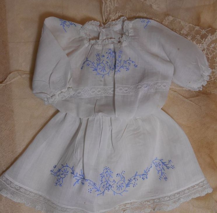 Embroidered Summer Antique Doll Dress Embroidered Summer Antique Doll Dress