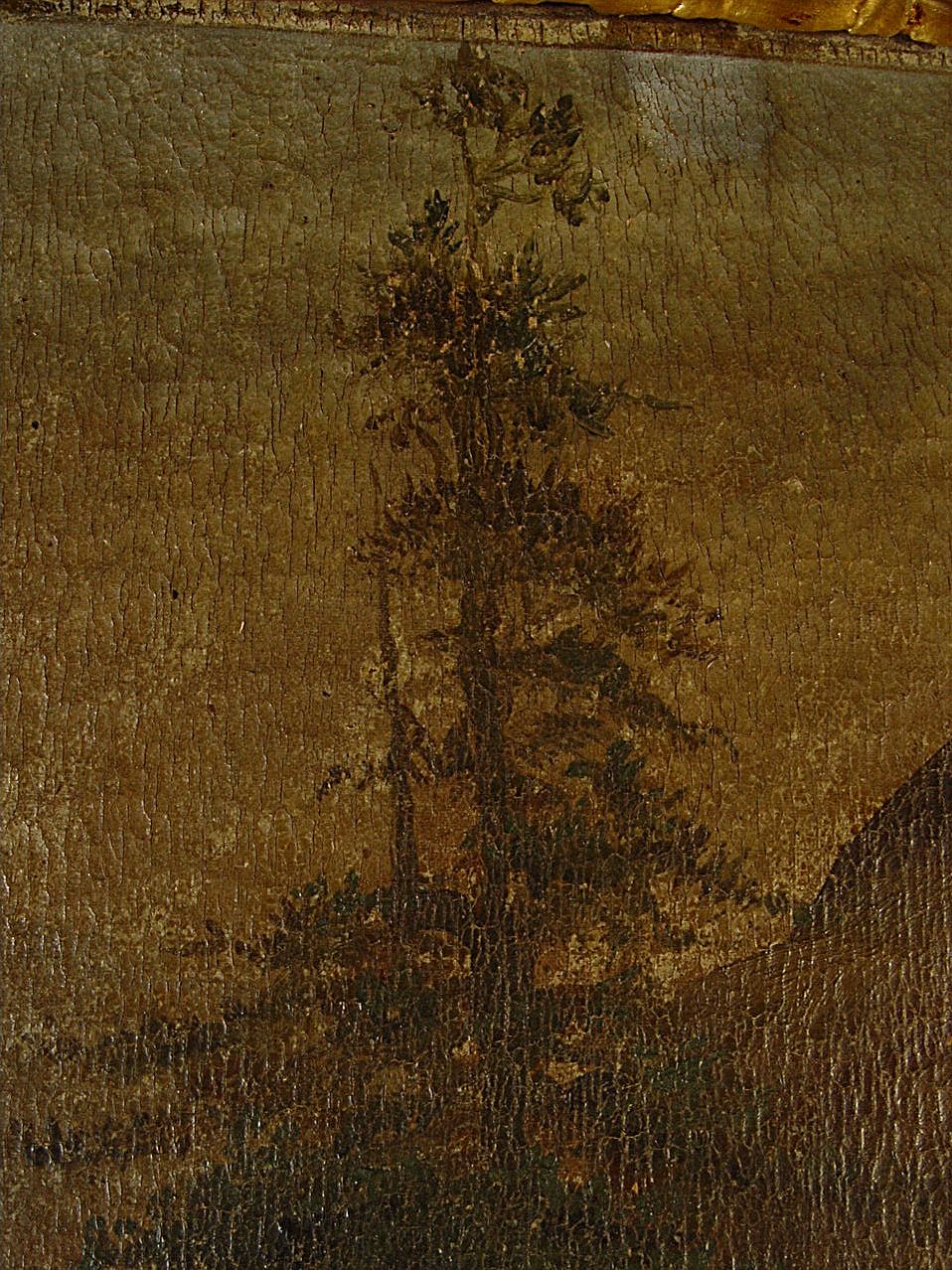 Antique Oil On Canvas Primitive Landscape Painting With Period Frame Signed Clark Antique Oil On Canvas Primitive Landscape Painting With Period Frame Signed Clark