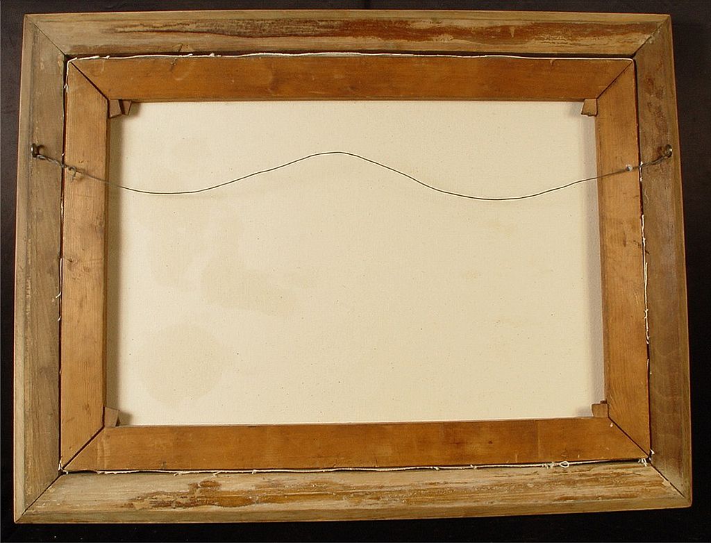 Vintage 1914 Western Mountain Scene Carved Period Frame Vintage 1914 Western Mountain Scene Carved Period Frame