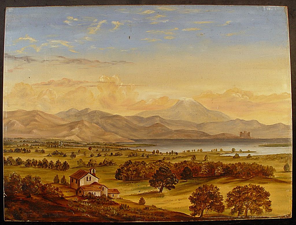 Antique Oil On Board of Lake Thrasimene / Trasimeno - Italy Antique Oil On Board of Lake Thrasimene / Trasimeno - Italy