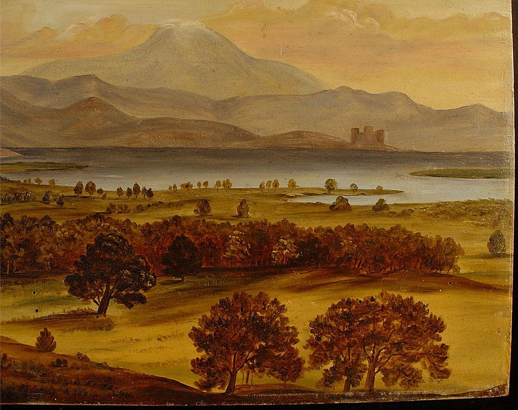 Antique Oil On Board of Lake Thrasimene / Trasimeno - Italy Antique Oil On Board of Lake Thrasimene / Trasimeno - Italy