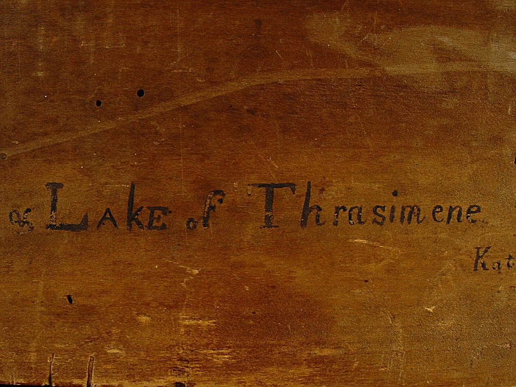 Antique Oil On Board of Lake Thrasimene / Trasimeno - Italy Antique Oil On Board of Lake Thrasimene / Trasimeno - Italy