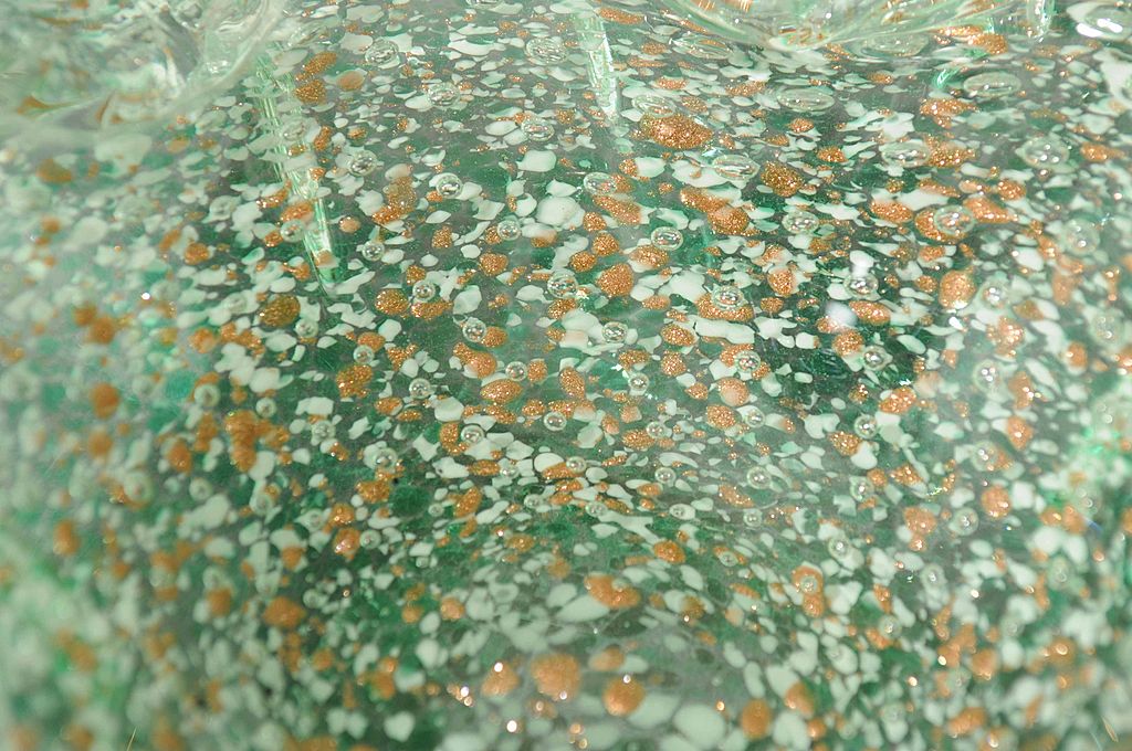 Unique Hand Blown Art Glass Ashtray or Dish Clear & Green Unique Hand Blown Art Glass Ashtray or Dish Clear & Green