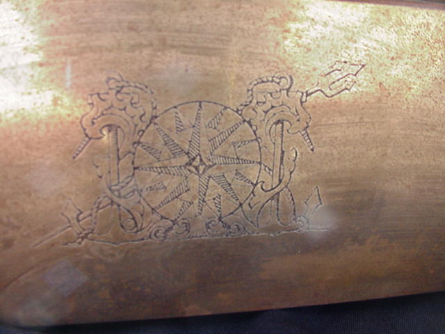 Brass Clad Box with Square-Rigged Ship Design Etched on Lid Brass Clad Box with Square-Rigged Ship Design Etched on Lid