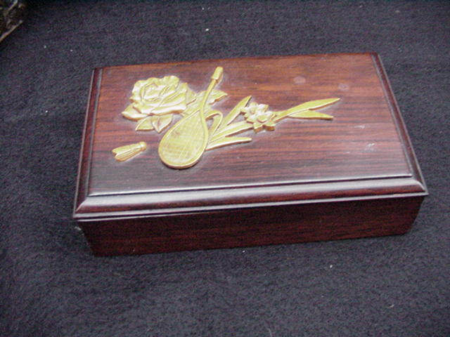 Exquisite Wood Box with Dyed and Carved Scene on Lid Exquisite Wood Box with Dyed and Carved Scene on Lid