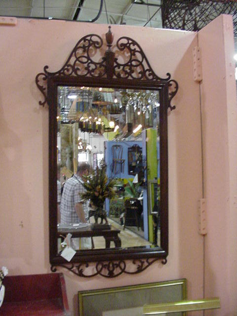 Ornate Vintage Chippendale Style Mirror with Beveled Glass Ornate Vintage Chippendale Style Mirror with Beveled Glass