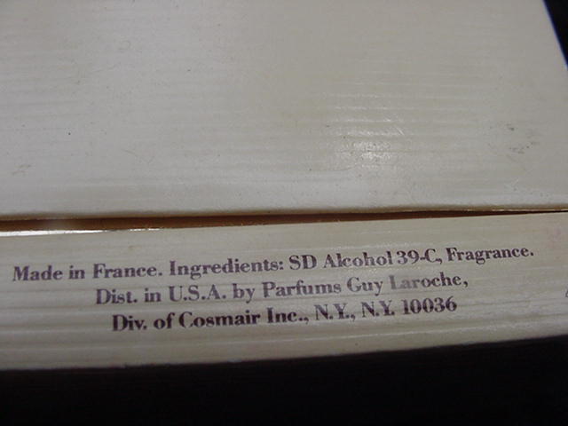 Fidji French Perfume Bottle, Guy Laroche, Paris, in Original Box Fidji French Perfume Bottle, Guy Laroche, Paris, in Original Box