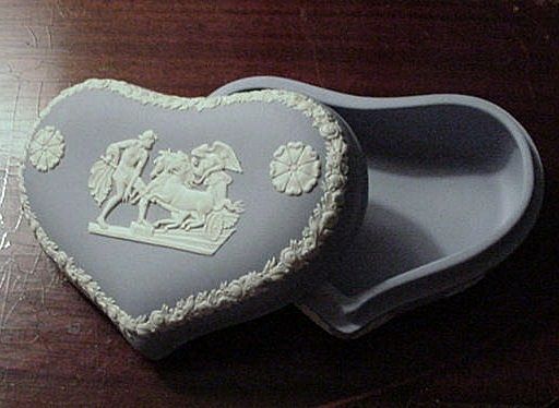 Wedgwood Jasperware Blue Heart Trinket Box, Ulysses Staying the Chariot of Victory Wedgwood Jasperware Blue Heart Trinket Box, Ulysses Staying the Chariot of Victory
