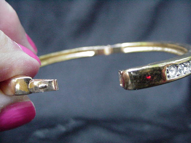 Vintage Goldtone Bracelet w Channel Mounted Rhinestones Vintage Goldtone Bracelet w Channel Mounted Rhinestones