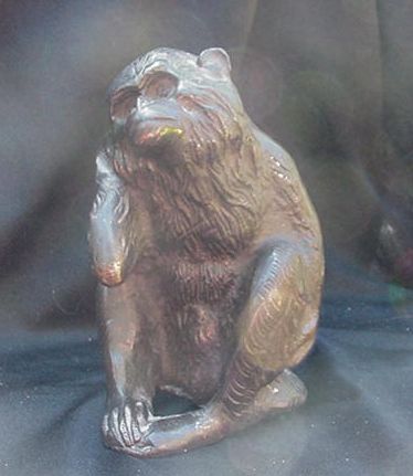 Vintage Monkey Figure, "Hear No Evil", Bronze Finish Vintage Monkey Figure, "Hear No Evil", Bronze Finish