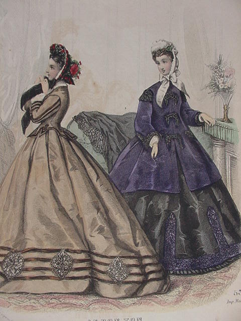 Le Bon Ton Fashion Print from 19th C. Paris Fashion Journal Le Bon Ton Fashion Print from 19th C. Paris Fashion Journal