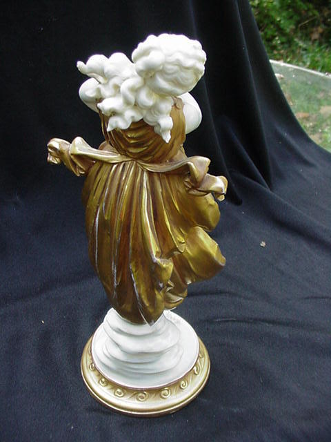 19th C. Porcelain Figurine, Dancer in Gold-Painted Costume 19th C. Porcelain Figurine, Dancer in Gold-Painted Costume