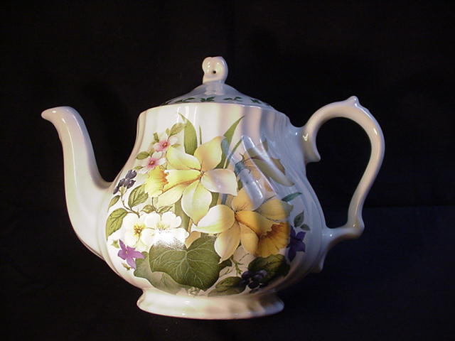 Churchill Porcelain Teapot, England, Springtime Floral Bouquet Churchill Porcelain Teapot, England, Springtime Floral Bouquet