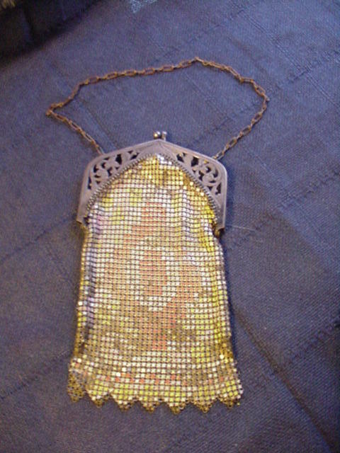 Mesh Purse w Pastel Geometric Design Mesh Purse w Pastel Geometric Design