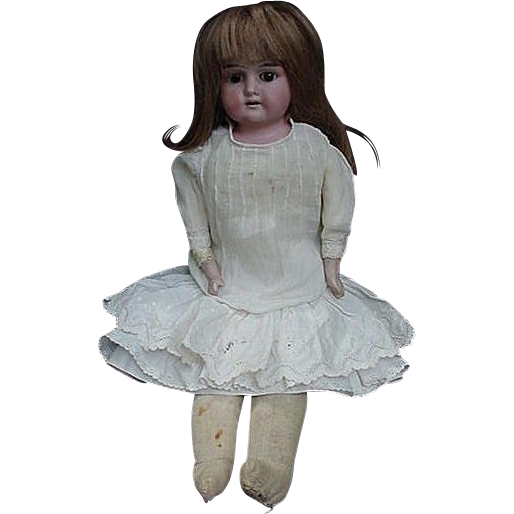 19th C.Bisque Head Doll, Kid Body, Bisque Arms, Cloth Legs Below Knee 19th C.Bisque Head Doll, Kid Body, Bisque Arms, Cloth Legs Below Knee