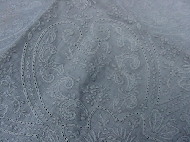 Vintage Embroidered Wedding Handkerchief, Flowers and Hearts Vintage Embroidered Wedding Handkerchief, Flowers and Hearts